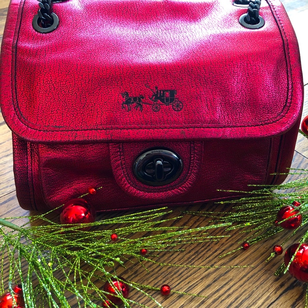Beautiful red Coach purse